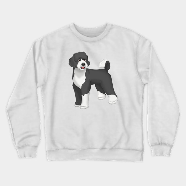 Black & White Portuguese Water Dog Crewneck Sweatshirt by millersye